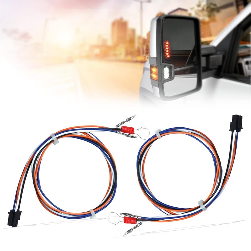 Lisnhlin Tow Mirrors Wiring Harness Compatible with Chevrolet Chevy Silverado GMC Sierra 1500 2500 HD 2014-2018 Cargo Lights Running Lights Turn 2Pcs - Image 1